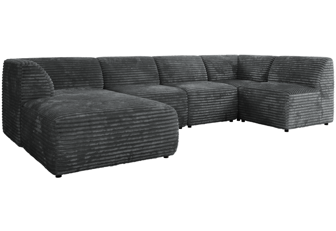 Narożnik MODARO U 6M - strona lewa - szary, sztruks