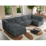 Narożnik MODARO U 6M - strona lewa - szary, sztruks