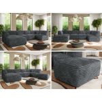 Narożnik MODARO U 6M - strona lewa - szary, sztruks