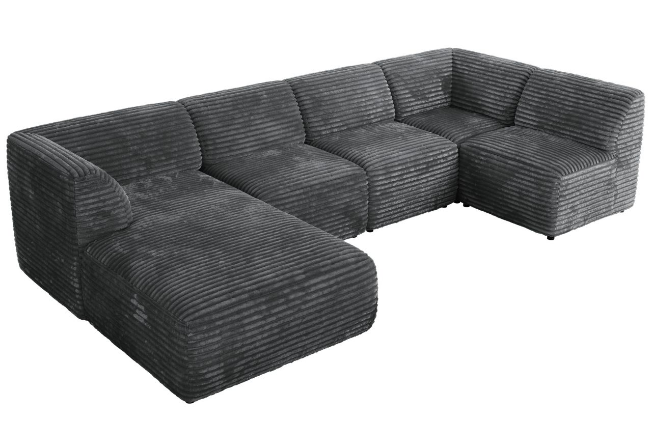 Narożnik MODARO U 6M - strona lewa - szary, sztruks