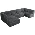 Narożnik MODARO U 6M - strona lewa - szary, sztruks