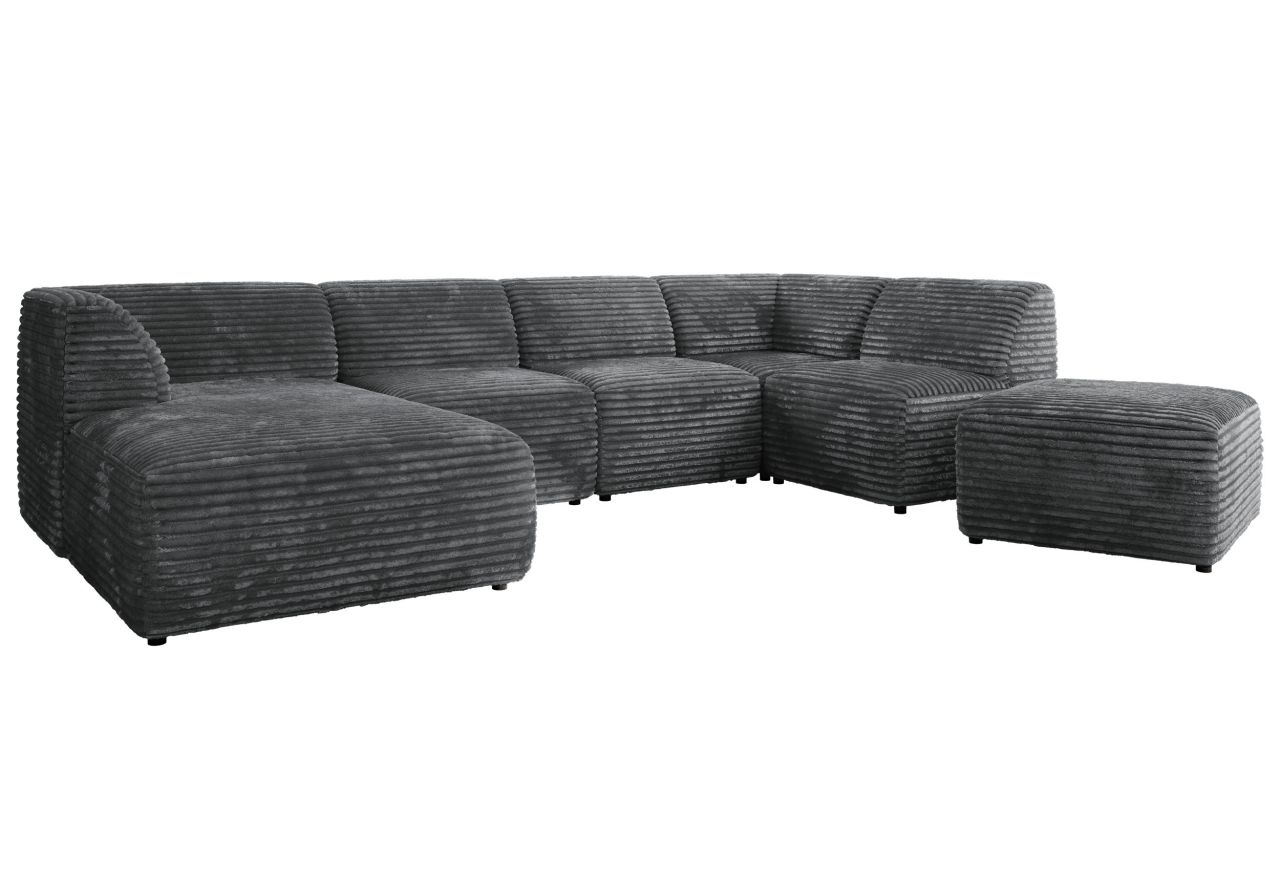 Narożnik MODARO U 6M - strona lewa - szary, sztruks