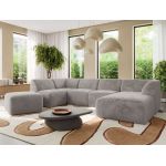 Narożnik MODARO U 6M - strona prawa - jasnoszary, plusz