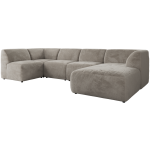 Narożnik MODARO U 6M - strona prawa - jasnoszary, plusz