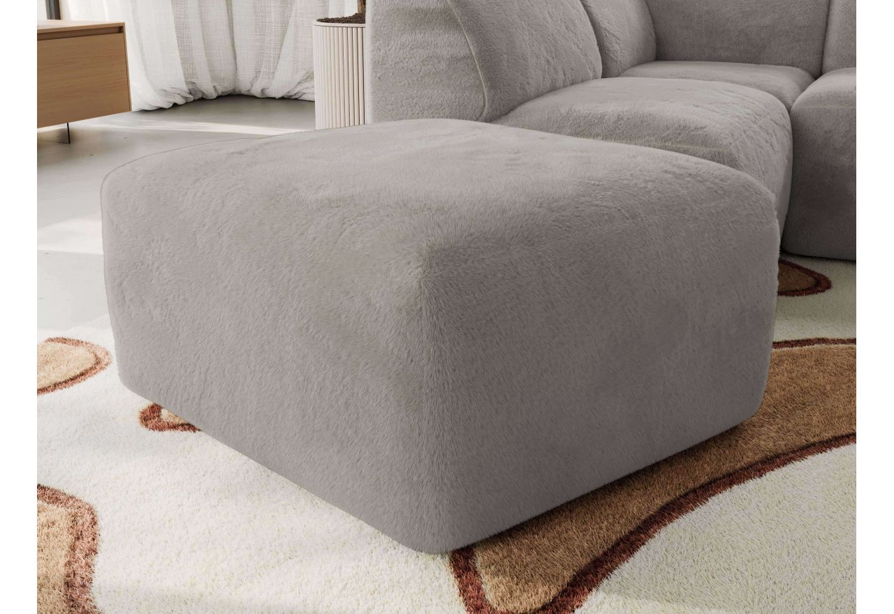 Narożnik MODARO U 6M - strona prawa - jasnoszary, plusz