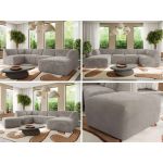 Narożnik MODARO U 6M - strona prawa - jasnoszary, plusz