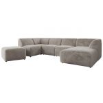 Narożnik MODARO U 6M - strona prawa - jasnoszary, plusz