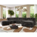 Narożnik MODARO U 6M - strona prawa - ciemnoszary, plusz