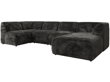 Narożnik MODARO U 6M - strona prawa - ciemnoszary, plusz