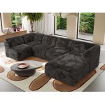 Narożnik MODARO U 6M - strona prawa - ciemnoszary, plusz