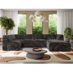 Narożnik MODARO U 6M - strona prawa - ciemnoszary, plusz