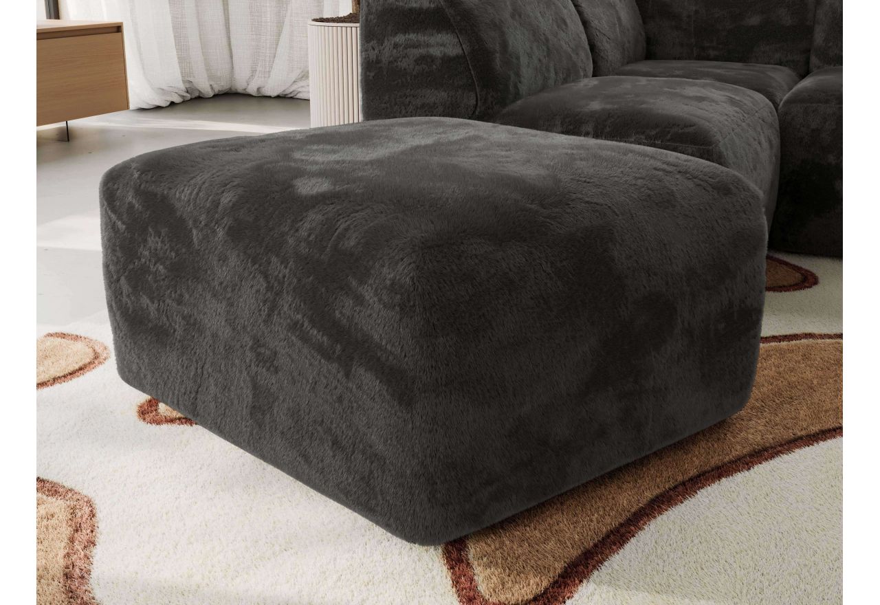 Narożnik MODARO U 6M - strona prawa - ciemnoszary, plusz