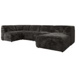 Narożnik MODARO U 6M - strona prawa - ciemnoszary, plusz