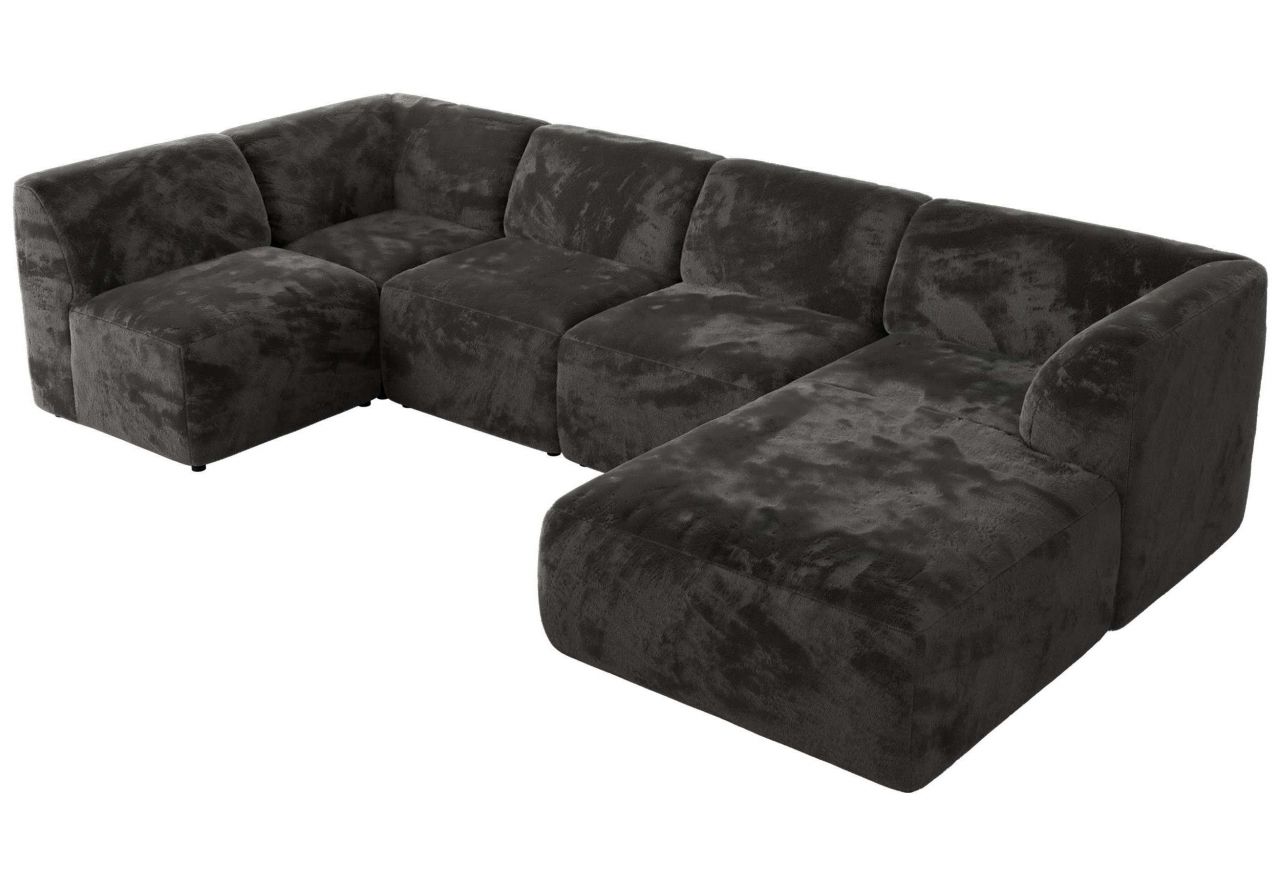 Narożnik MODARO U 6M - strona prawa - ciemnoszary, plusz