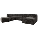 Narożnik MODARO U 6M - strona prawa - ciemnoszary, plusz