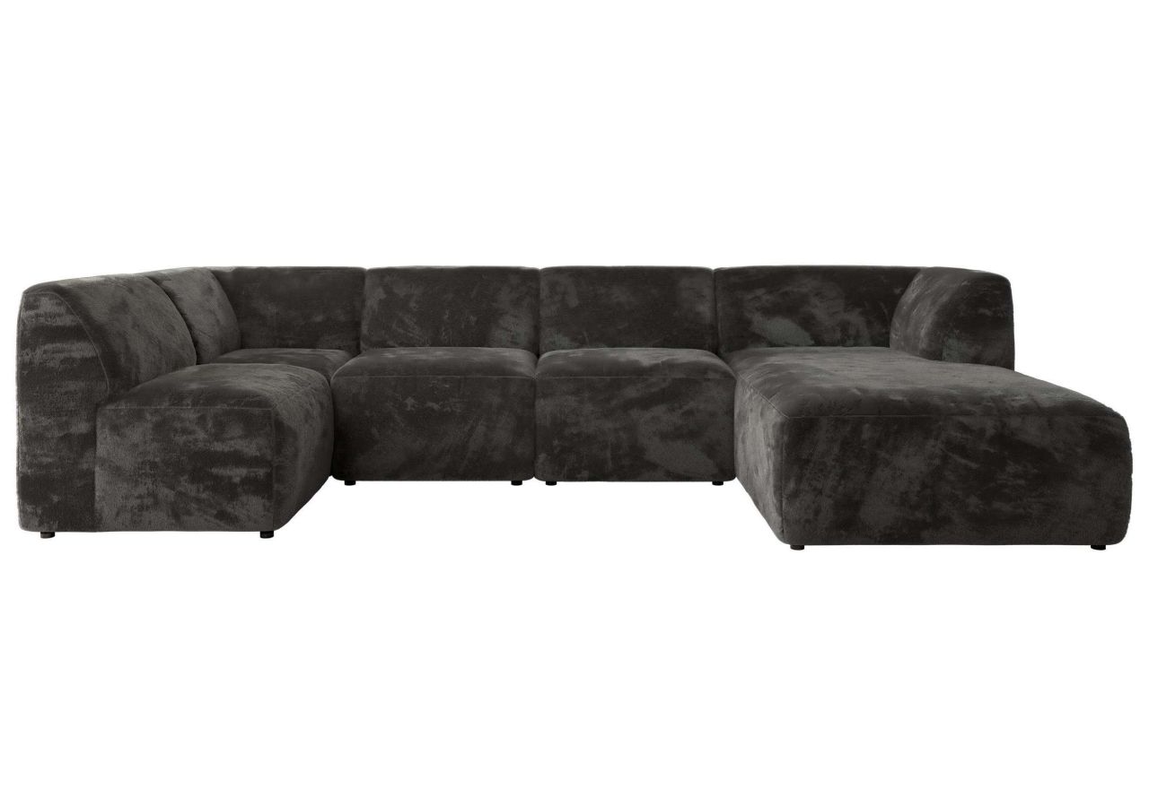 Narożnik MODARO U 6M - strona prawa - ciemnoszary, plusz