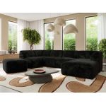 Narożnik MODARO U 6M - strona prawa - czarny, plusz