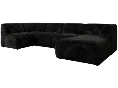 Narożnik MODARO U 6M - strona prawa - czarny, plusz