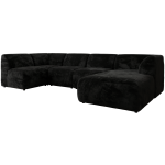 Narożnik MODARO U 6M - strona prawa - czarny, plusz