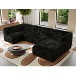 Narożnik MODARO U 6M - strona prawa - czarny, plusz