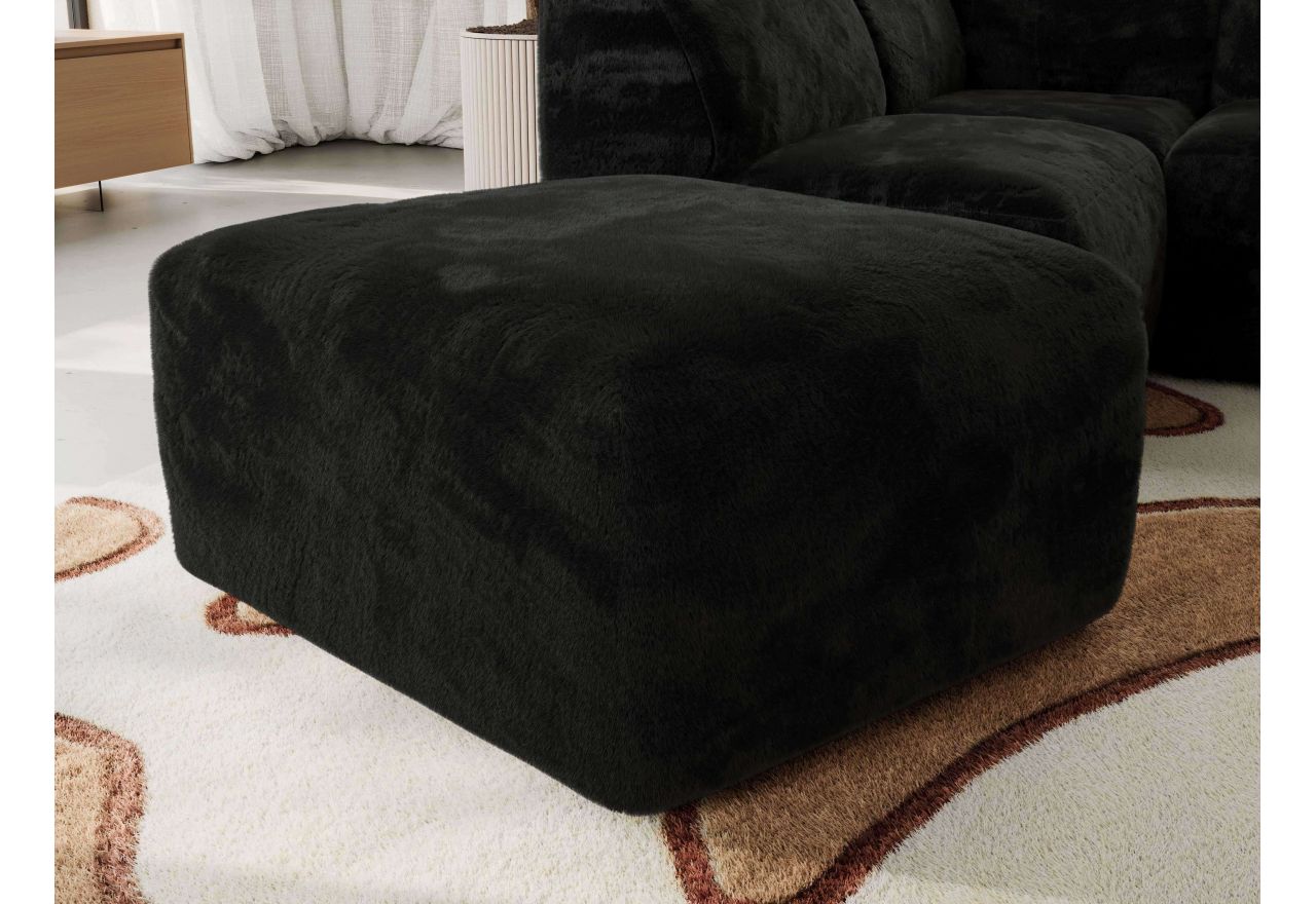 Narożnik MODARO U 6M - strona prawa - czarny, plusz