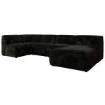 Narożnik MODARO U 6M - strona prawa - czarny, plusz