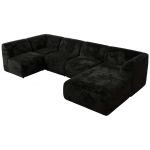 Narożnik MODARO U 6M - strona prawa - czarny, plusz