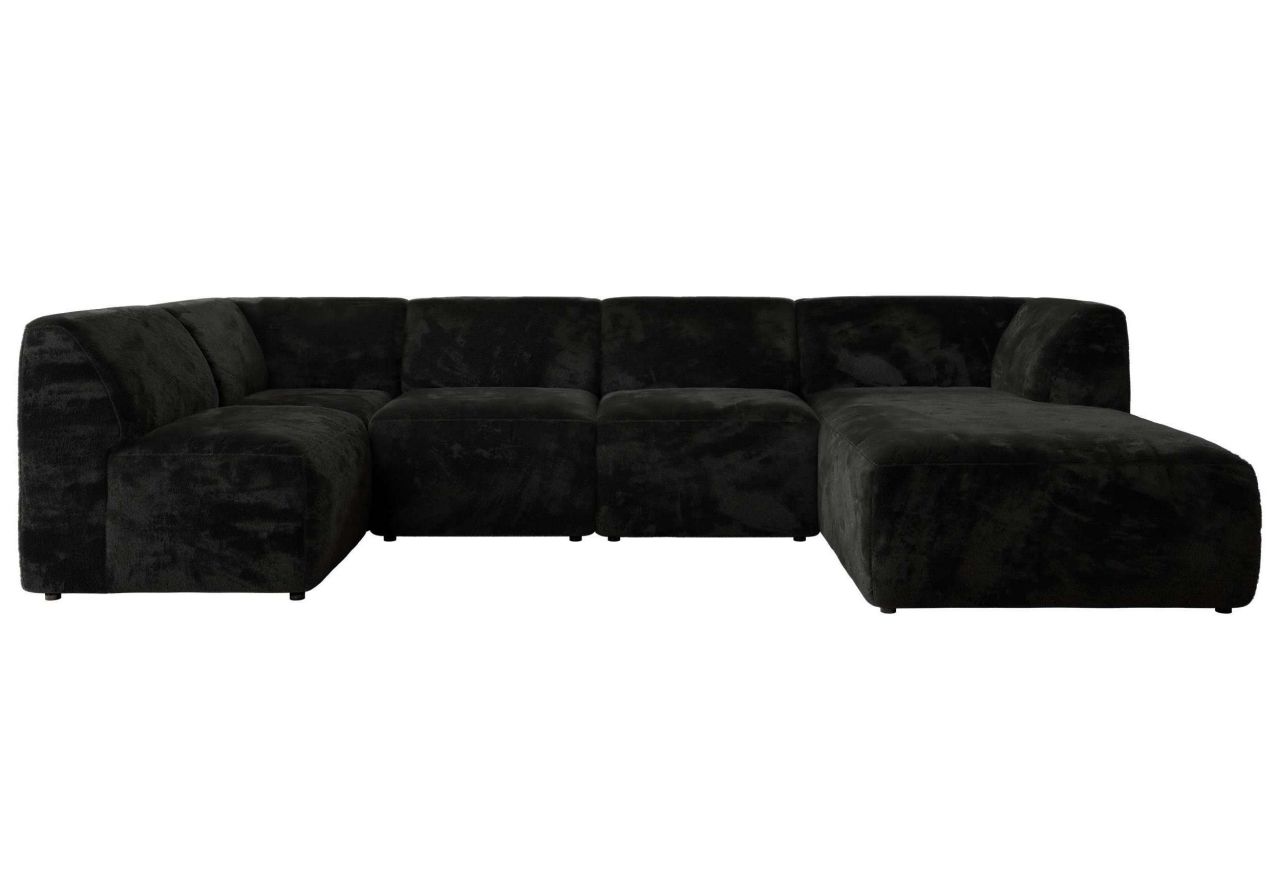 Narożnik MODARO U 6M - strona prawa - czarny, plusz