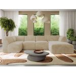 Narożnik MODARO U 6M - strona prawa - kremowy, plusz