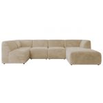 Narożnik MODARO U 6M - strona prawa - kremowy, plusz