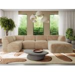 Narożnik MODARO U 6M - strona prawa - beżowy, plusz