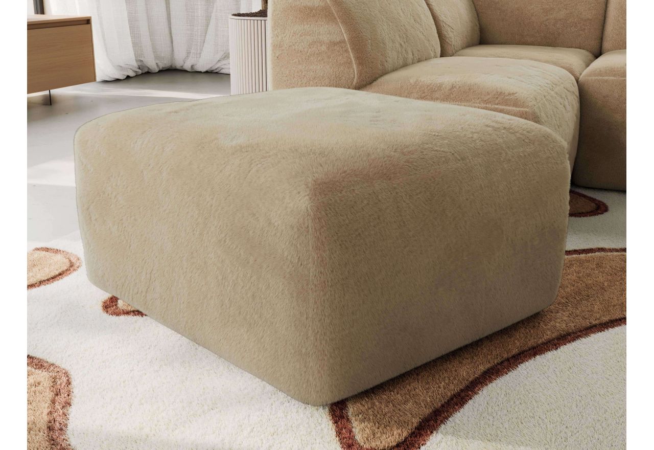 Narożnik MODARO U 6M - strona prawa - beżowy, plusz