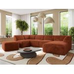 Narożnik MODARO U 6M - strona prawa - pomarańczowy, plusz