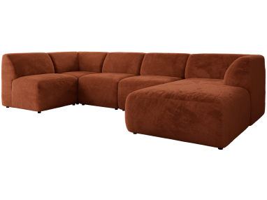 Narożnik MODARO U 6M - strona prawa - pomarańczowy, plusz