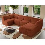 Narożnik MODARO U 6M - strona prawa - pomarańczowy, plusz