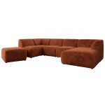 Narożnik MODARO U 6M - strona prawa - pomarańczowy, plusz