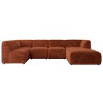 Narożnik MODARO U 6M - strona prawa - pomarańczowy, plusz