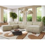 Narożnik MODARO U 6M - strona prawa - beżowy, welwet