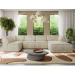 Narożnik MODARO U 6M - strona prawa - beżowy, welwet