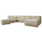 Narożnik MODARO U 6M - strona prawa - beżowy, welwet