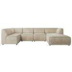 Narożnik MODARO U 6M - strona prawa - beżowy, welwet