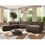 Narożnik MODARO U 6M - strona prawa - brązowy, welwet