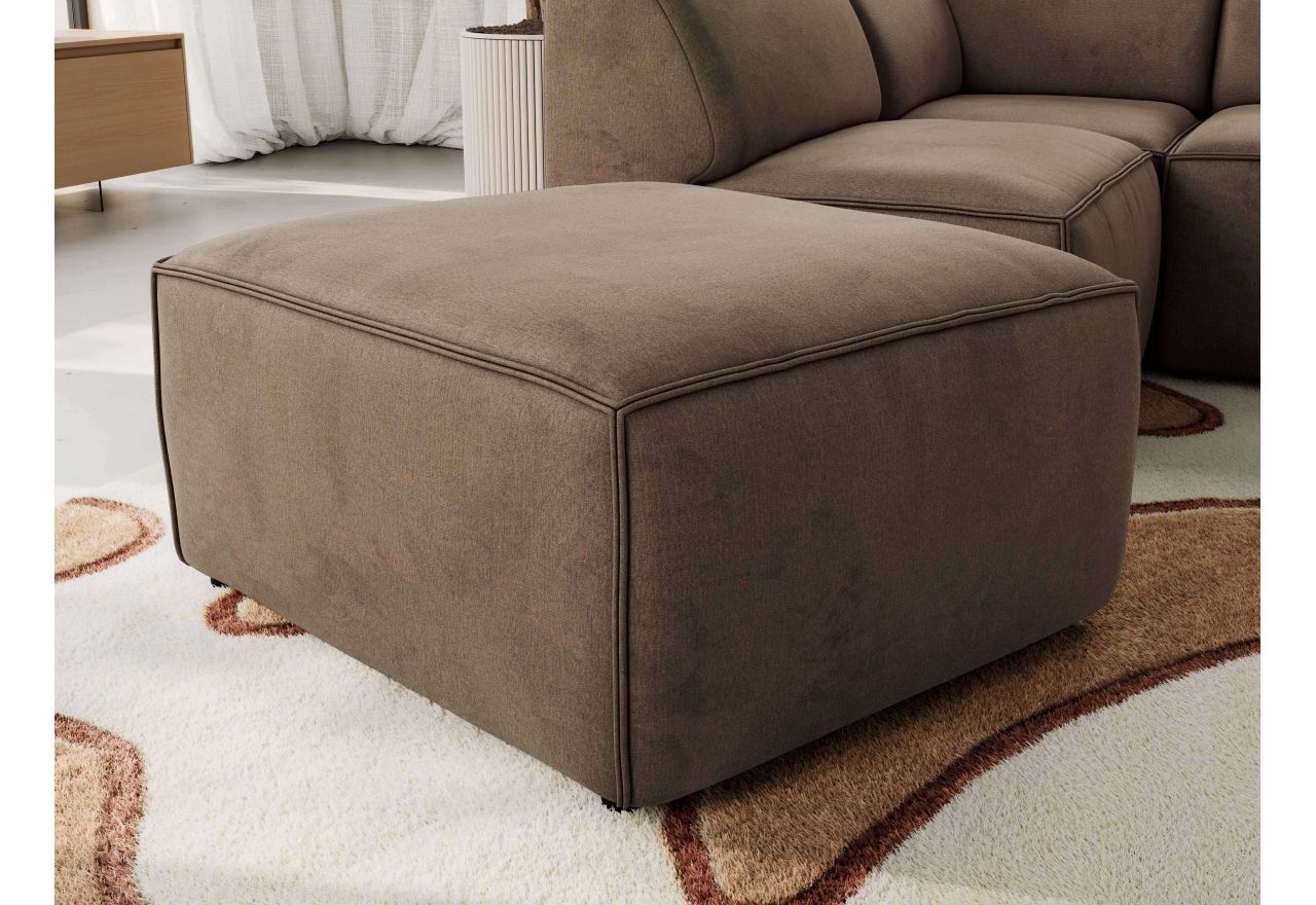 Narożnik MODARO U 6M - strona prawa - brązowy, welwet