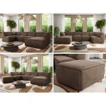 Narożnik MODARO U 6M - strona prawa - brązowy, welwet