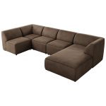 Narożnik MODARO U 6M - strona prawa - brązowy, welwet