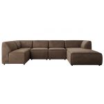 Narożnik MODARO U 6M - strona prawa - brązowy, welwet