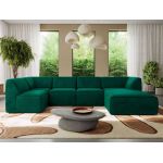 Narożnik MODARO U 6M - strona prawa - ciemnozielony, welwet