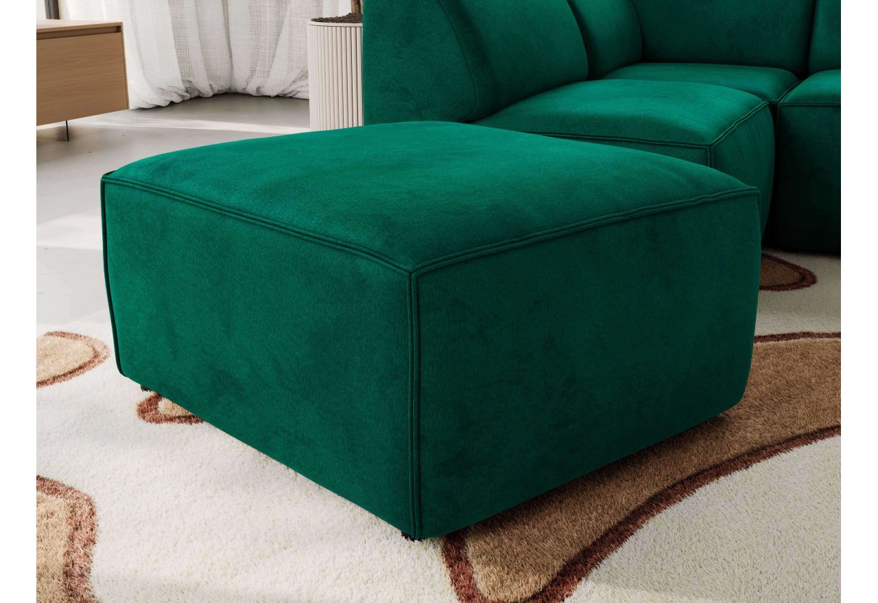 Narożnik MODARO U 6M - strona prawa - ciemnozielony, welwet