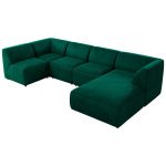 Narożnik MODARO U 6M - strona prawa - ciemnozielony, welwet