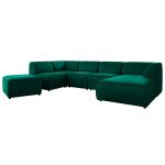Narożnik MODARO U 6M - strona prawa - ciemnozielony, welwet